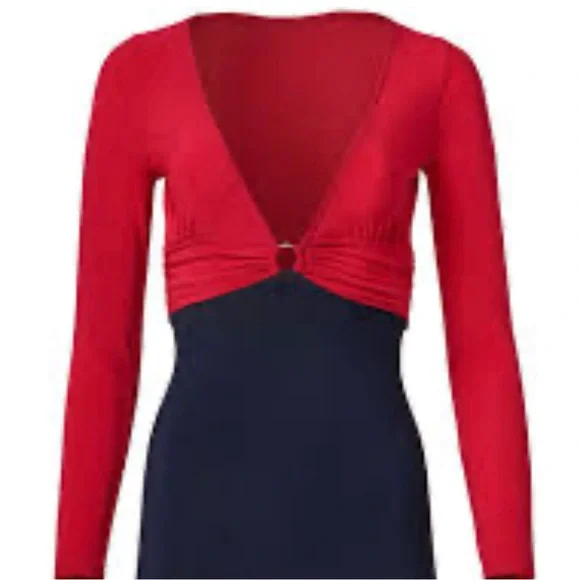 VENUS Vibrant Red & Blue Dress Size Small - Picture 3 of 8